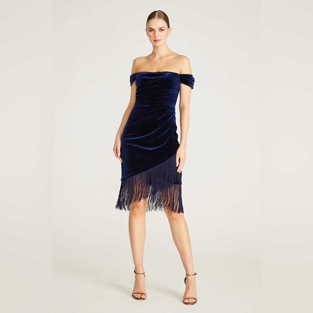 THEIA Melissa Fringe Cocktail Dress